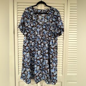 Black and Blue Floral Dress